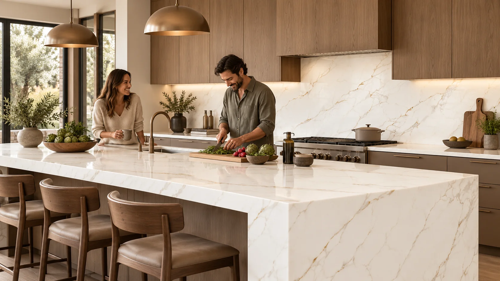 Render ilustrativo de Calacatta Gold Sint.